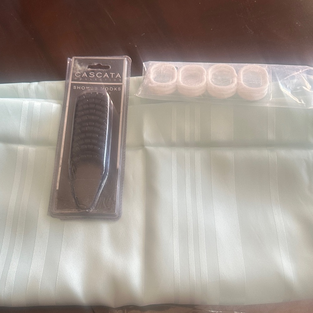 Simple and opulence 78x72 aqua silky fabric shower curtain with 2 sets of hooks
